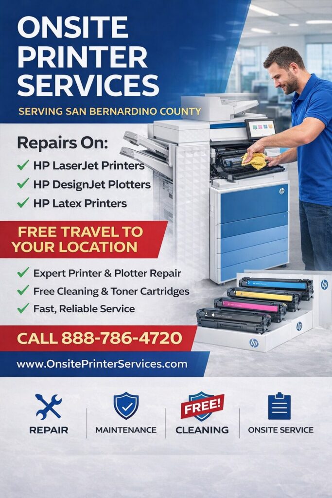 HP Enterprise Printer Repair San Bernardino County